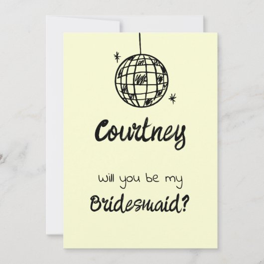 パステル ペンマンシップ ブライズメイド バタークリーム 招待状 (正面)