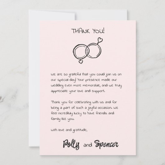 パステル ペンマンシップ 感謝カード ブラッシュ 招待状 (正面)