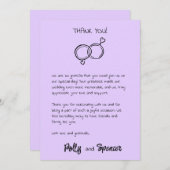 パステル ペンマンシップ 感謝カード ラベンダー 招待状 (正面/裏面)