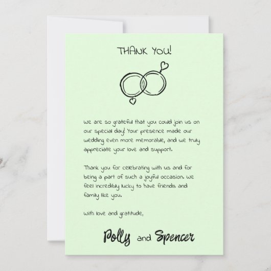 パステル ペンマンシップ 感謝カード 淡い フェアリー 招待状 (正面)