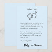 パステル ペンマンシップ 感謝カード 雲 青 招待状 (正面/裏面)