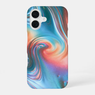 パステル+ホログラム+スワール名入れiPhoneケース iPhone 16ケース