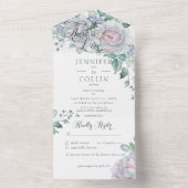 パステル&ホワイトペオニーフローラホワイトディナー オールインワン招待状 (内側)