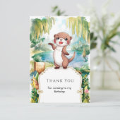 パステル ボーホー オッターバースデー サンキューカード (スタンド正面)
