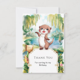 パステル ボーホー オッターバースデー サンキューカード