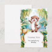 パステル ボーホー オッター バースデー サンキューカード (正面/裏面)