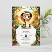 パステル ボーホー スネーク バースデー 招待状 (スタンド正面)