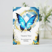 パステル ボーホー バタフライ バースデー サンキューカード (スタンド正面)