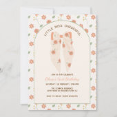 パステル ボーホー リボン 誕生日パーティー 招待状 (正面)