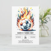 パステル ボール 編集可能なサッカー誕生日 招待状 (スタンド正面)