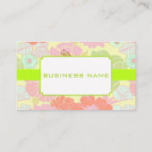 パステル ポピーズ レトロ フラワーズ ビジネス カード (裏面)