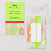 パステル ポピーズ レトロ フラワーズ ビジネス カード (正面/裏面)