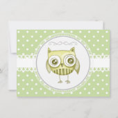 パステル ポルカドットのカスタム ティール オオフクロウ 招待状 (裏面)