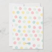 パステル ポルカドット フレーム 性別発表パーティー 招待状 (裏面)