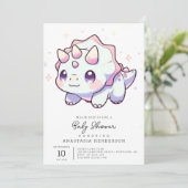 パステル マジェスティック 恐竜 ベビーシャワー 招待状 (スタンド正面)