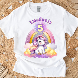 パステル マジカル ユニコーン レインボー スパークル 誕生日 Tシャツ
