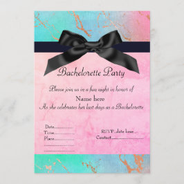 パステル マーブル ブライズメイド グリーン ピンク 新しい ファンシー 招待状