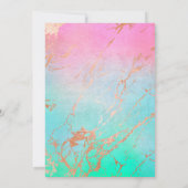 パステル マーブル ブライズメイド グリーン ピンク 新しい 楽しい 招待状 (裏面)