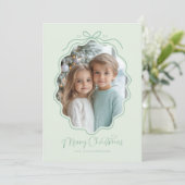 パステル ミント グリーン ウェーブ リトロ フォト シーズンカード (スタンド正面)