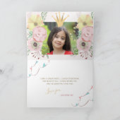 パステル・ユニコーンの女の子の誕生日感謝してい写真あなた カード (内部)