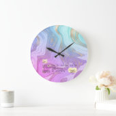 パステル·ユニコーン·アクア·液体金ゴールド ラージ壁時計 (ホーム)