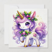 パステル ユニコーン ウィズ ゴールデン スパークルズ シーズンカード (正面)