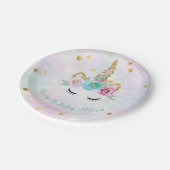 パステル·ユニコーン·プレートパーソナライズされた: ペーパープレート (アングル)