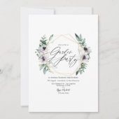 パステル ユーカリ アネモネ ジオメトリック ガーデン パーティー 招待状 (正面)