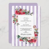 パステル ライラック カラー 結婚式 招待状 (正面/裏面)
