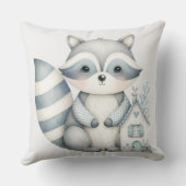 パステル ラクーン コテージ ニュートラル ウッドランド シーン クッション (裏面)