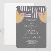 パステル ラブバーズ 婚約パーティー 招待状 (正面/裏面)