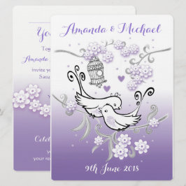 パステル ラブバード オーダーメイド ウェディング 招待状