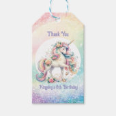 パステル ラブリー レインボー ユニコーン サンクス ギフトタグ (正面)