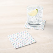 パステル ラブ ハート パターン スクエアペーパーコースター (インサイチュ)