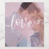 パステル ラブ フォト パーソナライズド ウェディング ワインラベル (シングルラベル)