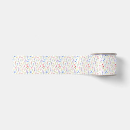 パステル ラベンダー ピンク ブルー サーモン ワイルドフラワー サテンリボン