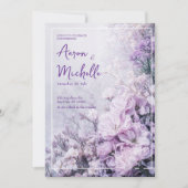 パステル ラベンダー リラックマ フラワーズ スプリング ウェディング 招待状 (正面)