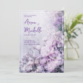 パステル ラベンダー リラックマ フラワーズ スプリング ウェディング 招待状 (スタンド正面)