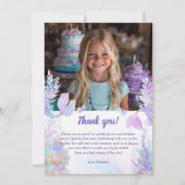 パステル リトルマーメイド バースデー サンクスカード 招待状 (正面)