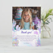 パステル リトルマーメイド バースデー サンクスカード 招待状 (スタンド正面)