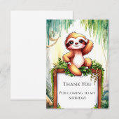 パステル リトル スロー 誕生日 サンキューカード (正面/裏面)