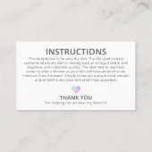 パステル·レインボーオンホワイト·マテリアルズの指示 名刺 (裏面)