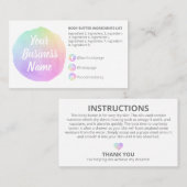 パステル·レインボーオンホワイト·マテリアルズの指示 名刺 (正面/裏面)