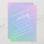 パステル レインボー ウェディング インビテーション (正面/裏面)