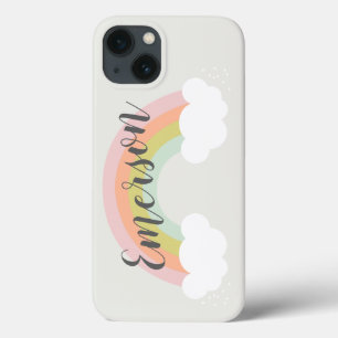 パステル レインボー クラウド かわいい モダン iPhone 13ケース