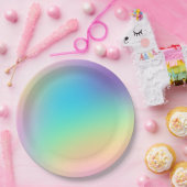 パステル レインボー グラデーション ウェディング ペーパープレート (パーティー)