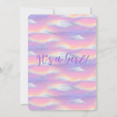 パステル レインボー スカイ ベイビー シャワー 招待状 (裏面)