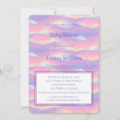 パステル レインボー スカイ ベイビー シャワー 招待状 (正面)
