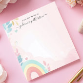 パステル レインボー ハート かわいい 名前 入り ノートパッド