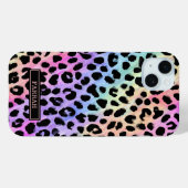 パステル レインボー ヒョウ柄 モノグラム Case-Mate iPhoneケース (裏面 (横))